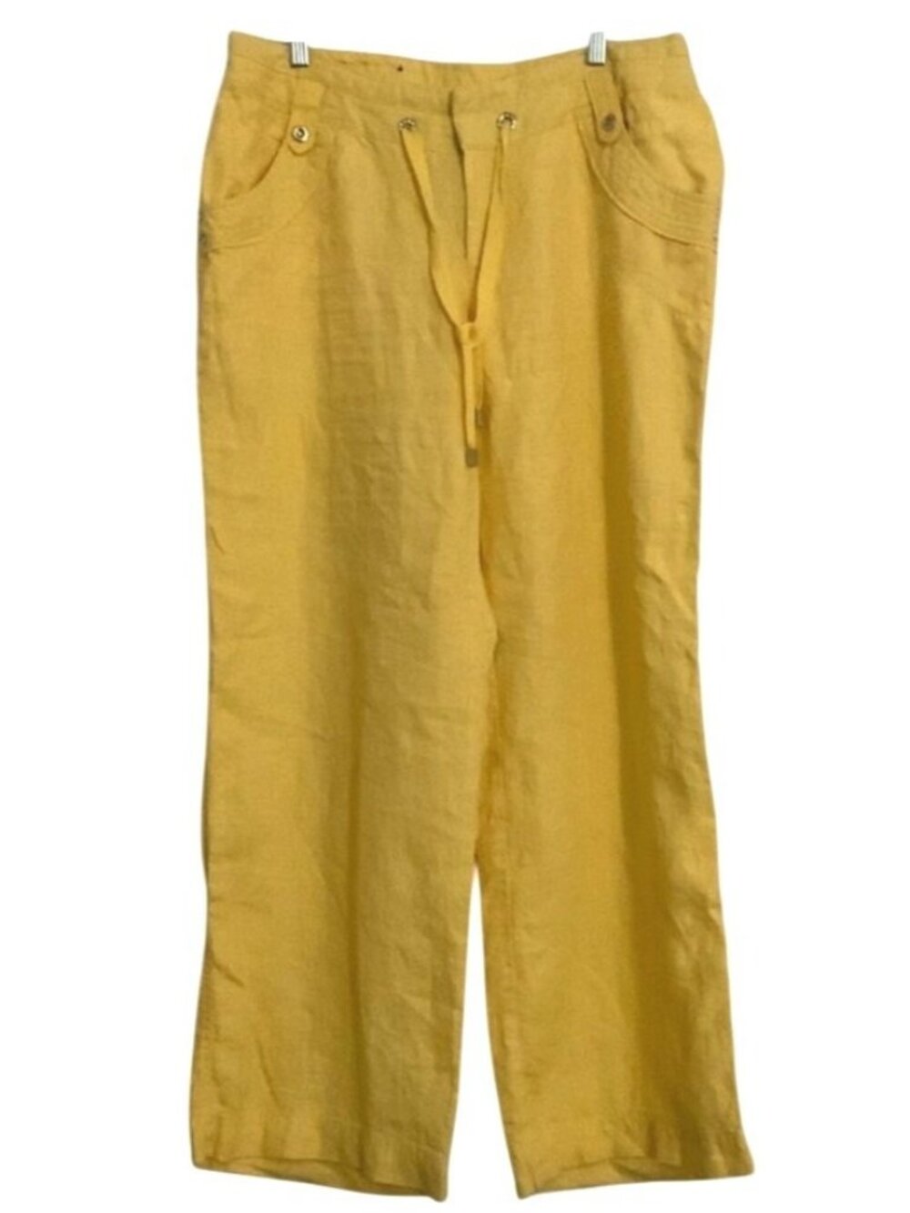 INC International Concepts Womens Yellow Linen Pants Size 14